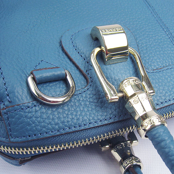 Replica Hermes New Arrival Double-duty leather handbag Blue 60669